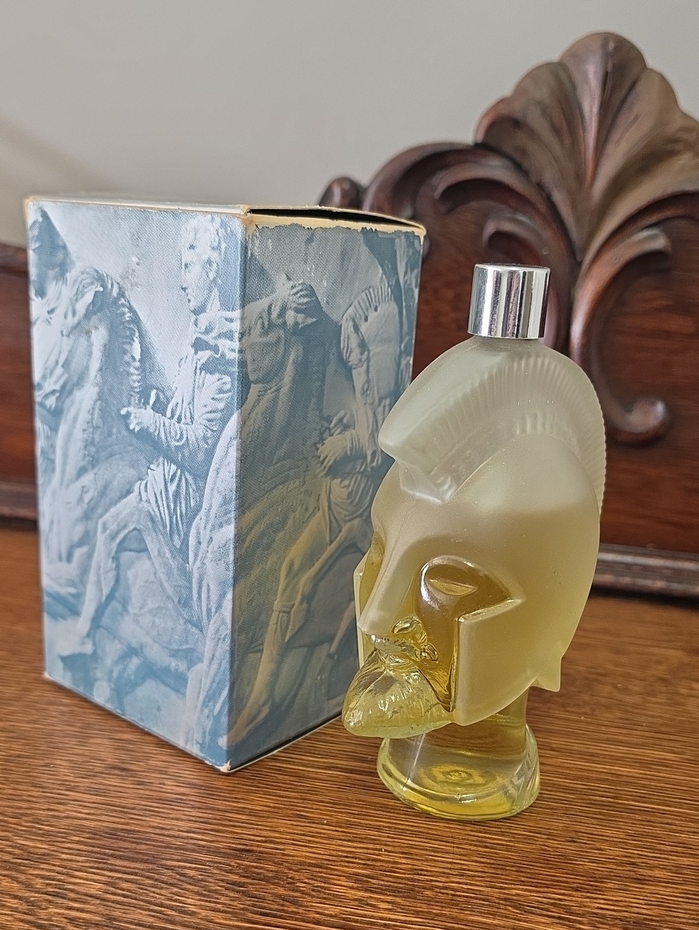 Avon Helmet-Shaped Frosted Glass Bottle -  Decorative Accent